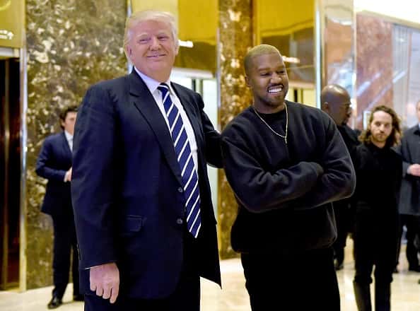 Donald Trump and Kanye West pose together