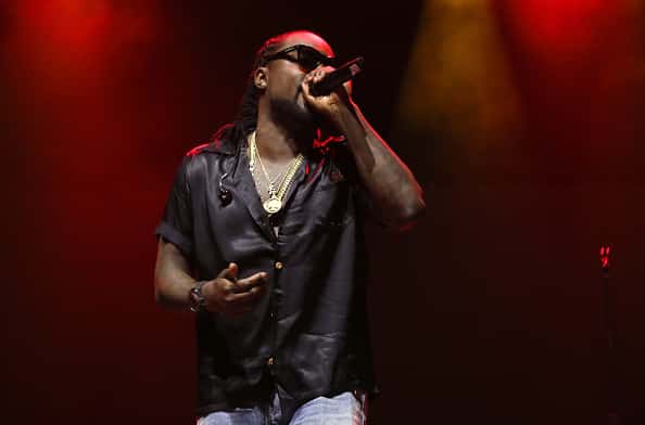 Wale performing on stage.
