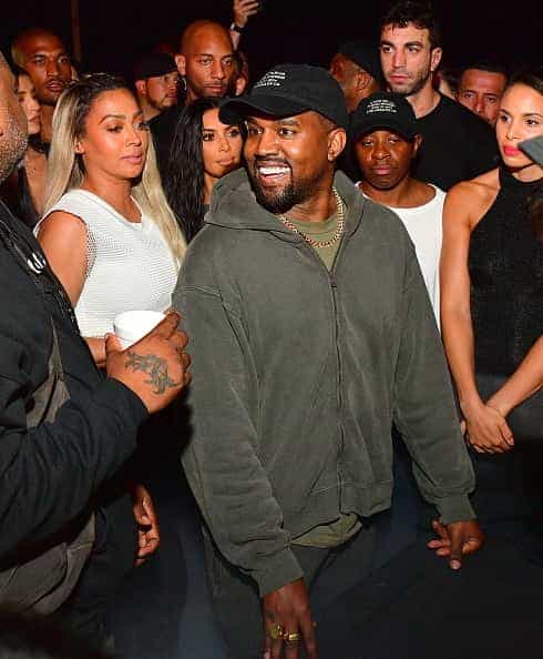 Kanye West in a crowd of people