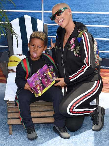 Amber Rose poses with son Sebastian