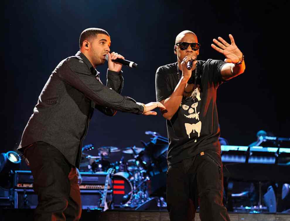 Jay-Z and Drake perform at Yankee Stadium on September 15