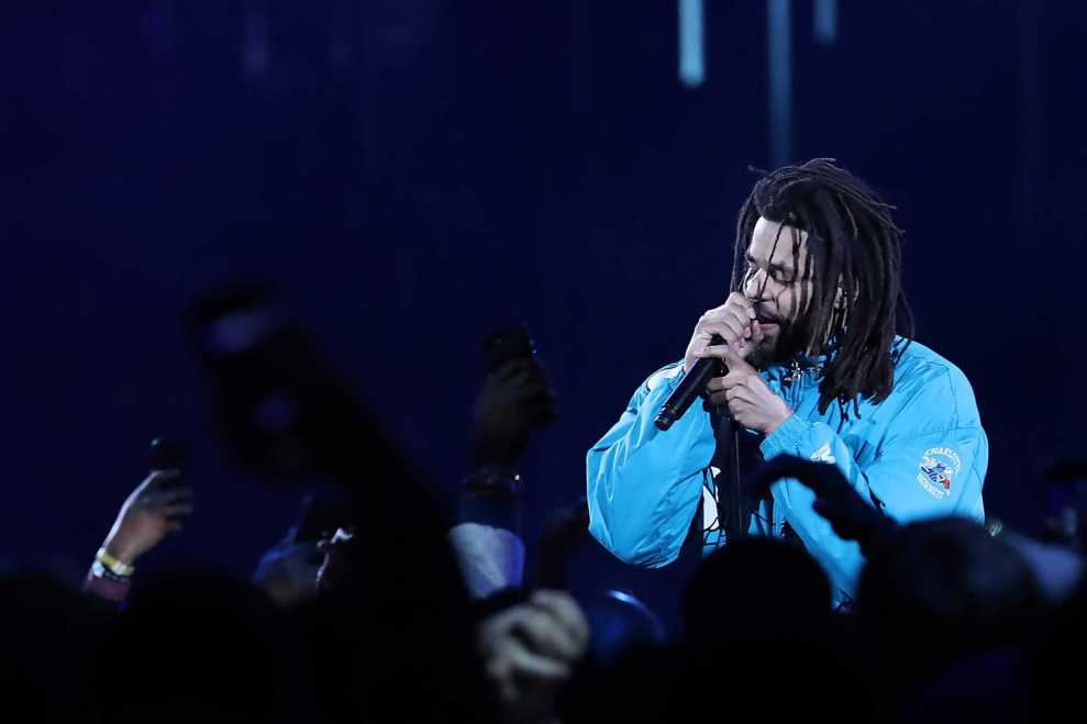J Cole Rapping at the 2019 NBA All Star Game