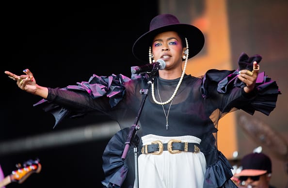 Lauryn Hill performs on the Pyramid Stage during day three of Glastonbury Festival at Worthy Farm