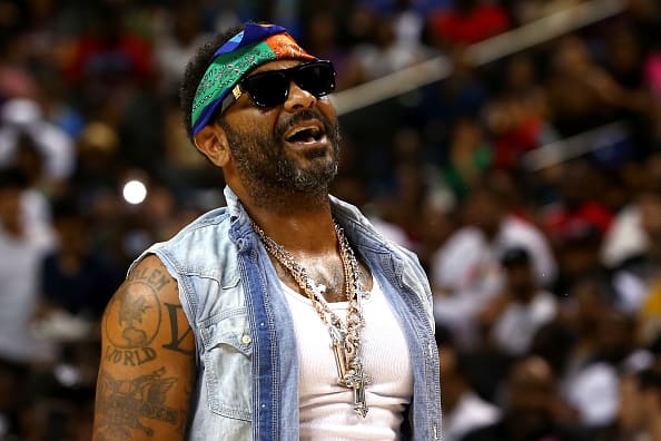 Rapper Jim Jones performs during week four of the BIG3 three-on-three basketball league at Barclays Center on July 14