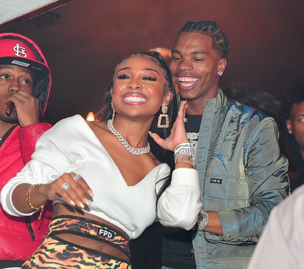 Jayda Cheaves and Lil Baby attend Jeezy+Lil Baby Birthday Celebration at Compound on October 6