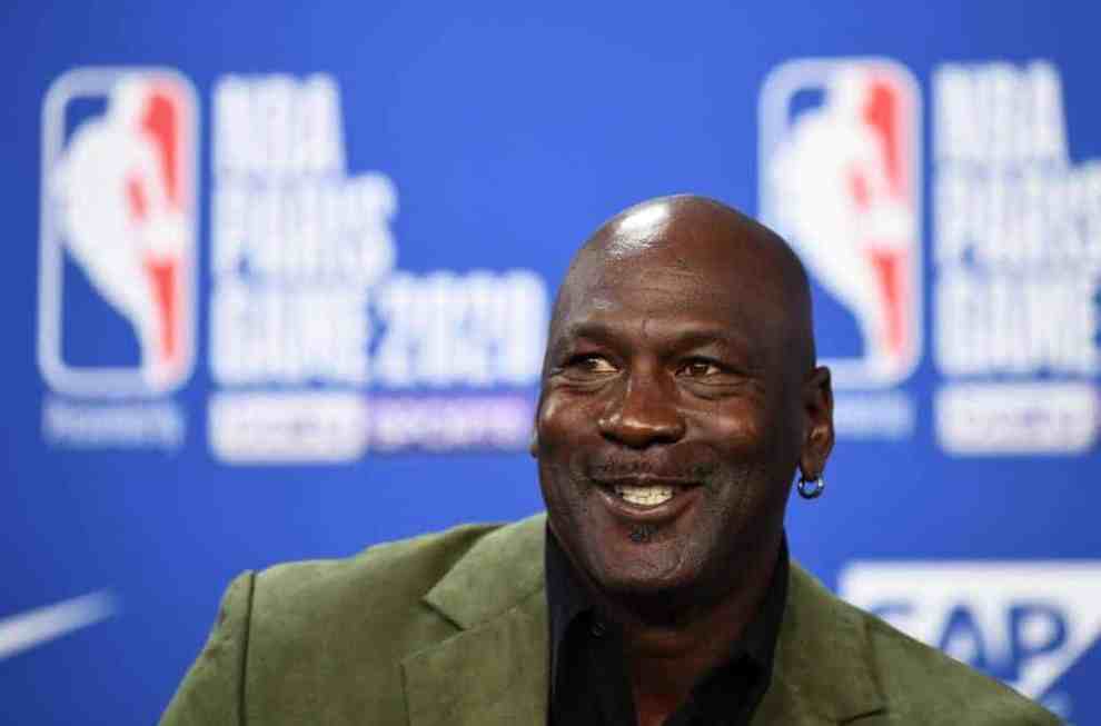 Michael Jordan smiling at the camera