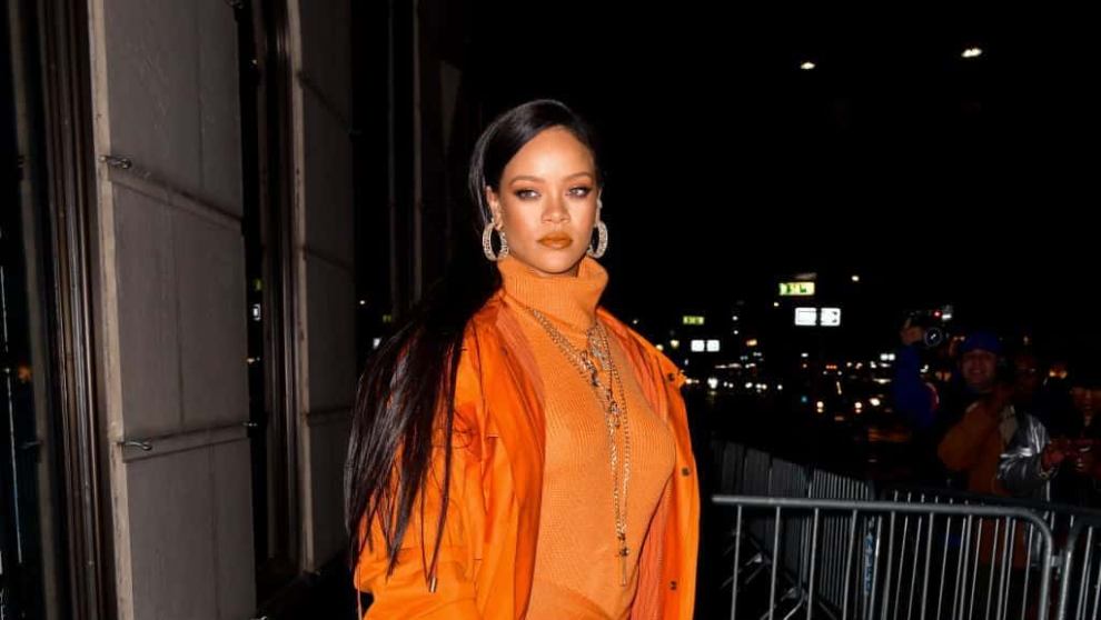 Rihanna wearing orange