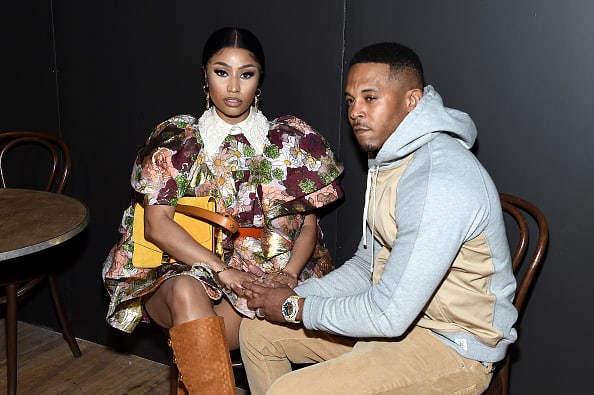 Nicki Minaj and Kenneth Petty attend the Marc Jacobs Fall 2020 runway show during New York Fashion Week on February 12