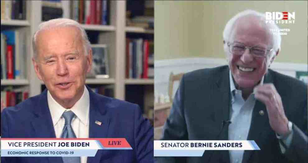 Joe Biden and Bernie Sanders in a side by side picture