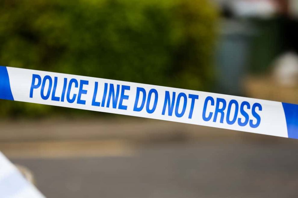 Police Line in Blue and White