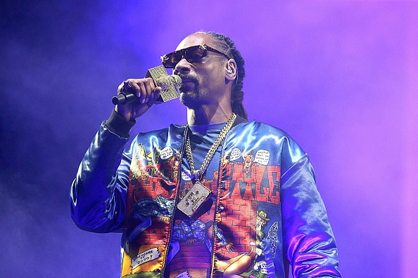 Snoop Dogg performs in concert during the Hometown Heroes Drive-In Concert at the Brushy Creek Amphitheater on September 25