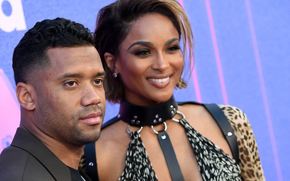 US singer Ciara and husband pro-football player Russell Wilson arrive for the 2022 Billboard Women in Music award at the YouTube theatre at SoFi stadium in Inglewood