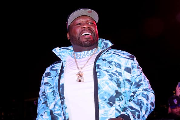 Curtis "50 Cent" Jackson III performs during the Celia Cruz x Skott Marsi NFT Launch at ITG Miami on June 03