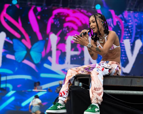 Coi Leray performs onstage during day 2 at Rolling Loud Miami 2021 at Hard Rock Stadium on July 24