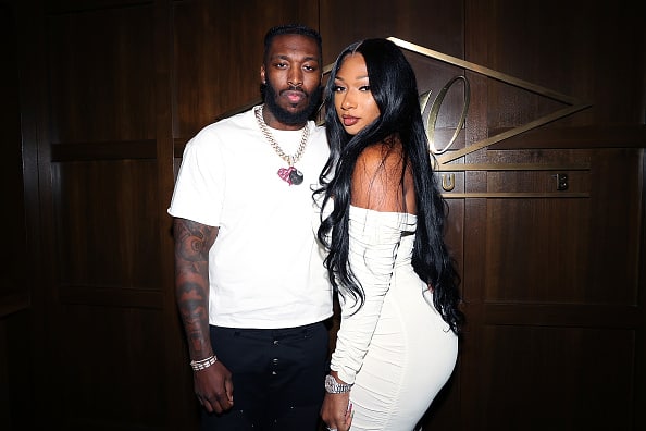 Pardison "Pardi" Fontaine and Megan Thee Stallion attends 40/40 Club Celebrates 18-Year Anniversary With Star-Studded Event at 40 / 40 Club on August 28