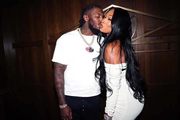 Pardison "Pardi" Fontaine and Megan Thee Stallion attends 40/40 Club Celebrates 18-Year Anniversary With Star-Studded Event at 40 / 40 Club on August 28