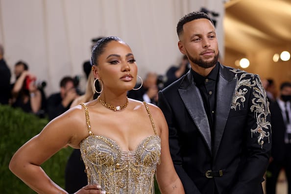 Ayesha Curry and Stephen Curry attend The 2021 Met Gala Celebrating In America: A Lexicon Of Fashion at Metropolitan Museum of Art on September 13
