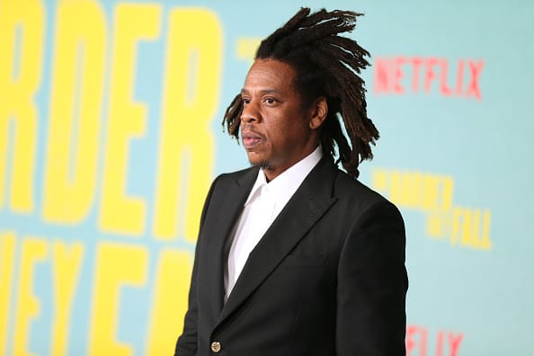 Shawn Carter attends Los Angeles Premiere Of "The Harder They Fall" at Shrine Auditorium and Expo Hall on October 13