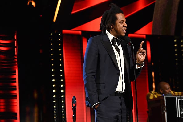 Inductee Jay-Z speaks onstage during the 36th Annual Rock & Roll Hall Of Fame Induction Ceremony at Rocket Mortgage Fieldhouse on October 30