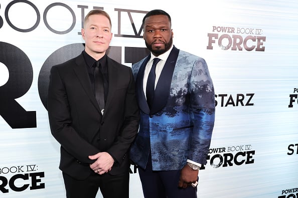 Joseph Sikora and Curtis “50 Cent” Jackson attend the Power Book IV: Force Premiere at Pier 17 Rooftop on January 28