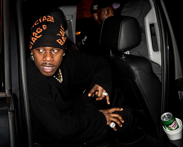 Rapper DaBaby is seen attending the Donda 2 Official After Party at XXIII Club on February 22