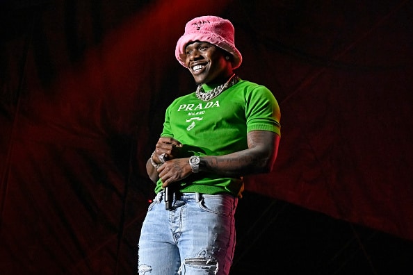 DaBaby smiles at elated fans during his performance during the Beale Street Music Festival at Liberty Park on April 29
