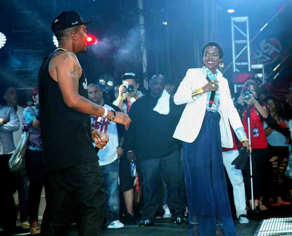 (L-R) Nas and Lauryn Hill perform at HOT 97's Summer Jam 2012at MetLife Stadium on June 3
