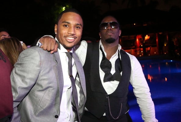 (L-R) Trey Songz and Sean 'Diddy' Combs attend Sean Diddy Combs Ciroc The New Years Eve Party at his home on December 31