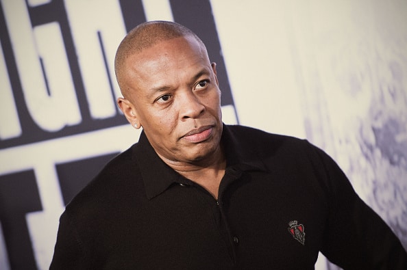 Dr. Dre attends the premiere of "Straight Outta Compton" at Microsoft Theater on August 10