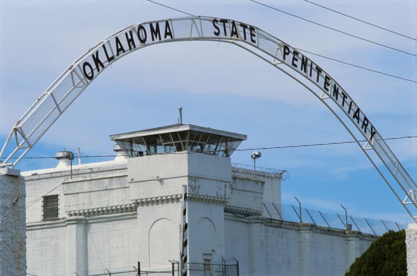 Entrance Sign and Guard Tower at Oklahoma State Penitentiary