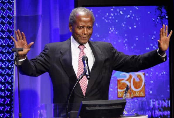 Actor Sidney Poitier speaks at the Fulfillment Fund's Annual Stars Gala at the Beverly Hilton Hotel October 23
