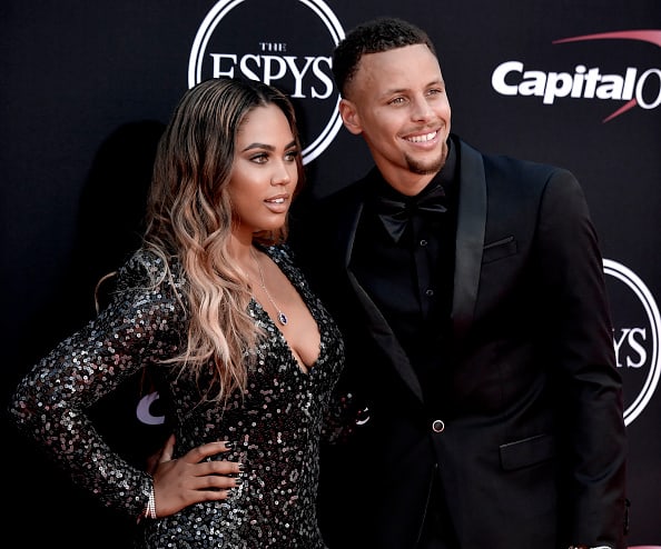 NBA player Steph Curry (R) and Ayesha Curry attend the 2017 ESPYS at Microsoft Theater on July 12