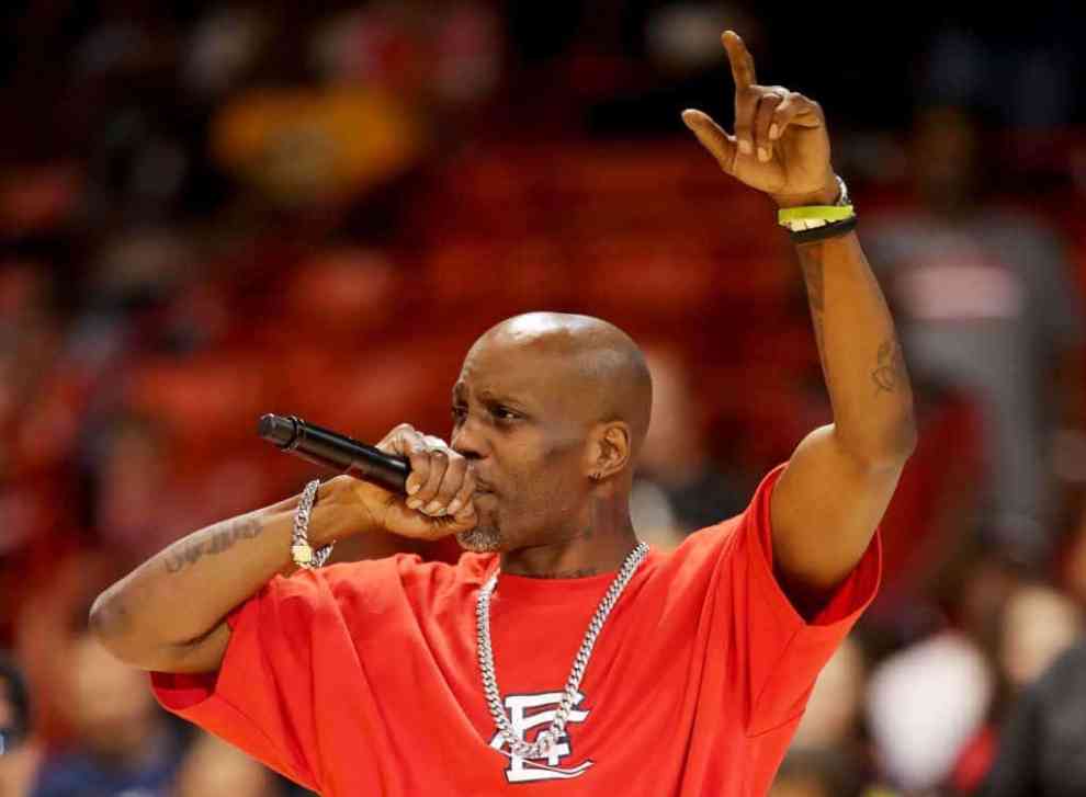 DMX wearing a red shirt