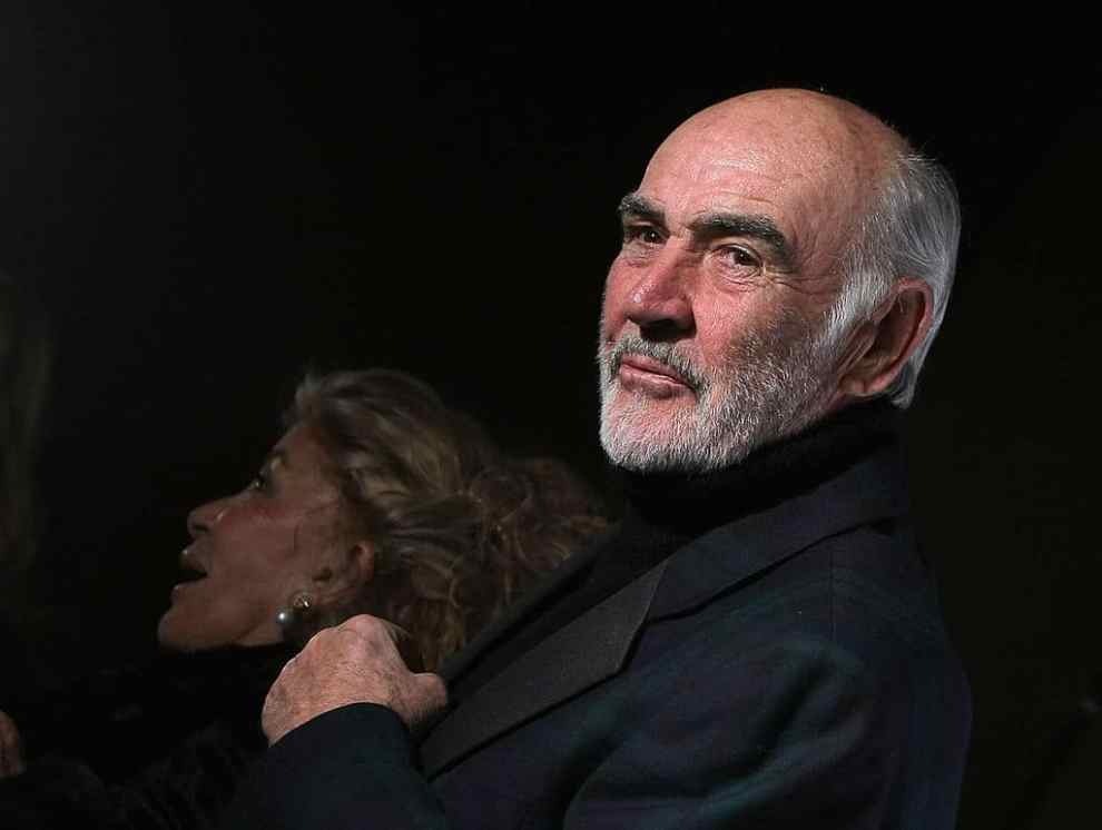 Sir Sean Connery wearing black