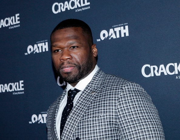 50 Cent attends the premiere of Crackle's 'The Oath' at Sony Pictures Studios on March 7