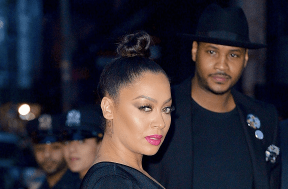 Carmelo Anthony and Lala seen at Balthazar after attending the 11th Annual Chanel Tribeca Film Festival Artists Dinner on April 18