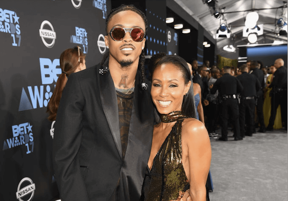 JUNE 25: August Alsina (L) and Jada Pinkett Smith at the 2017 BET Awards at Staples Center on June 25