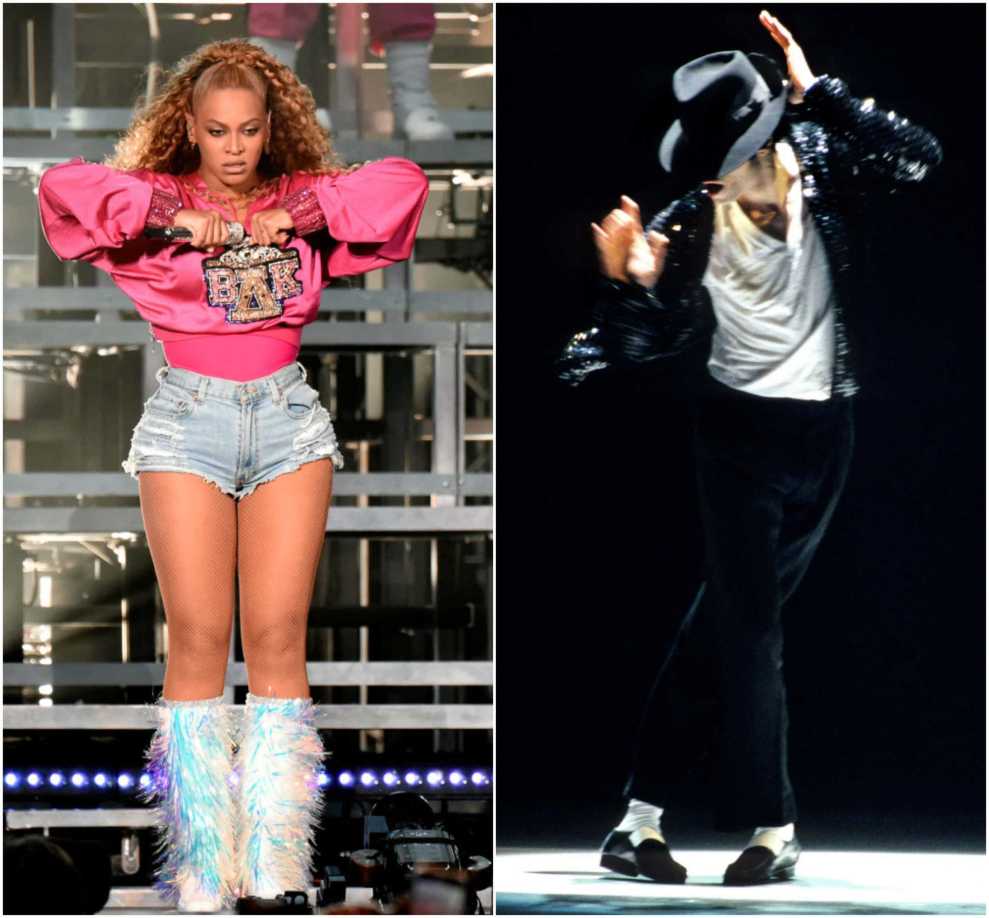 Beyonce x MJ split image