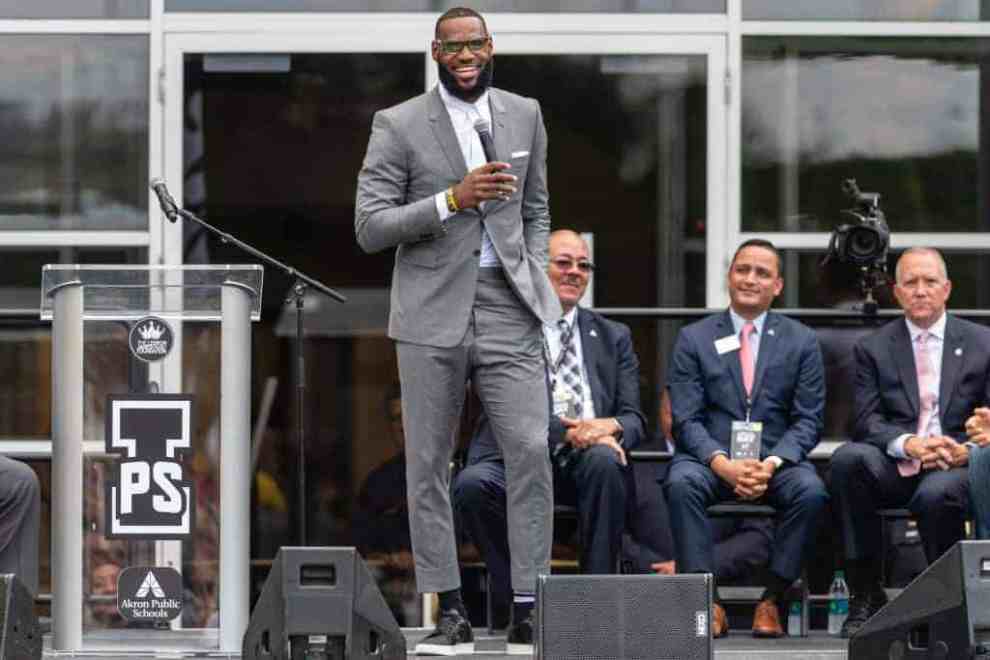LeBron James at opening of "I Promise" school in Akron Ohio