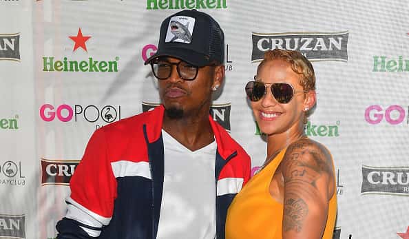 Recording artist Ne-Yo (L) and his wife Crystal Renay Williams arrive at the Flamingo Go Pool Dayclub at Flamingo Las Vegas on A