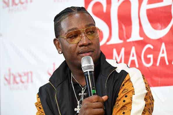 Rapper Yung Joc speaks onstage during the 2018 Bronner Brothers International Beauty Show at Georgia World Congress Center on A