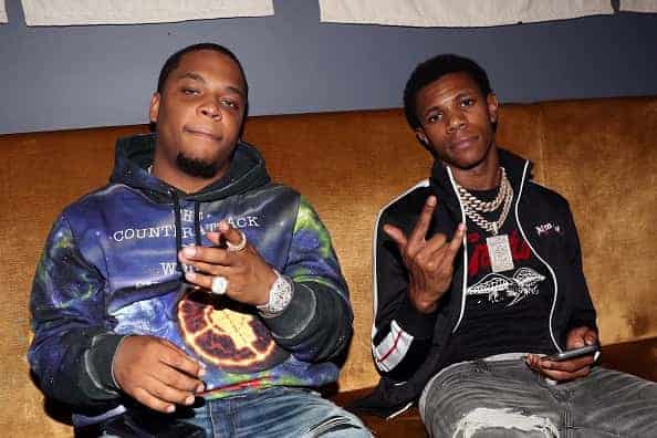 Recording artists Don Q (L) and A Boogie attend the Don Q "Don Season 2" Listening Party at Jue Lan Club on August 27