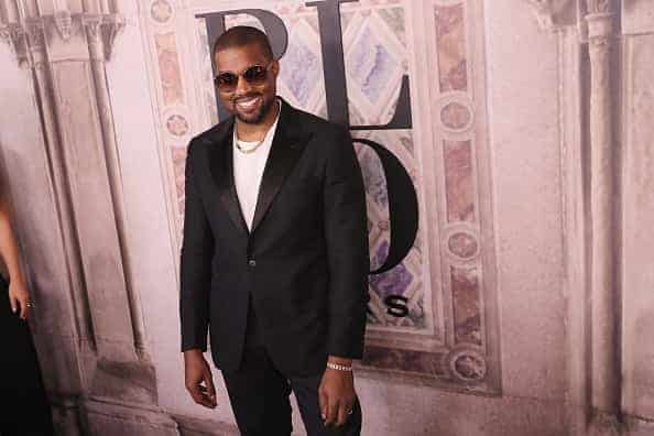 Kanye West attends the Ralph Lauren fashion show during New York Fashion Week at Bethesda Terrace on September 7