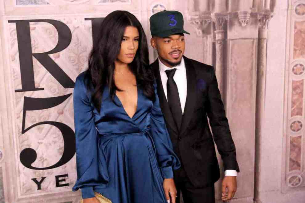 Kirsten Corley and Chance the Rapper attend the Ralph Lauren fashion show during New York Fashion Week at Bethesda Terrace on Se