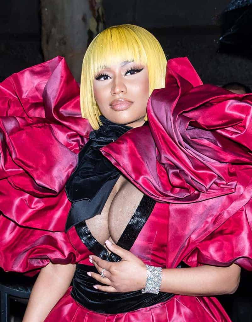Nicki Minaj wearing red