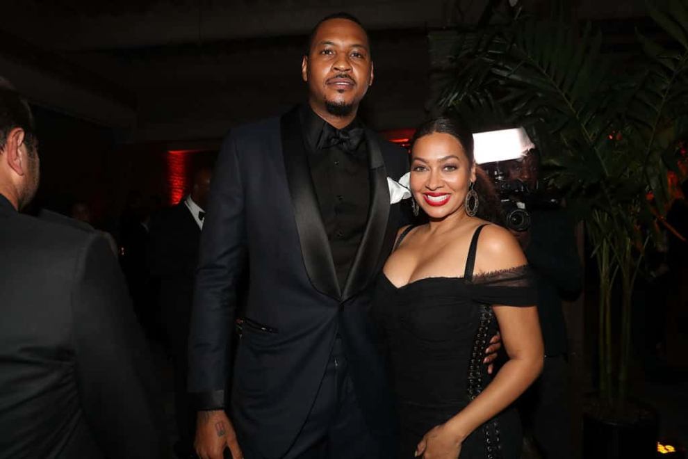 Carmelo Anthony and Lala Anthony attends Swizz Beatz Birthday Celebration on September 12