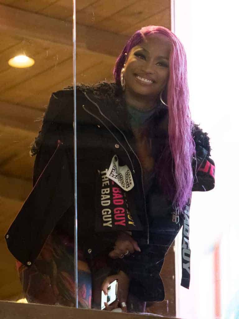 Nicki Minaj with purple hair