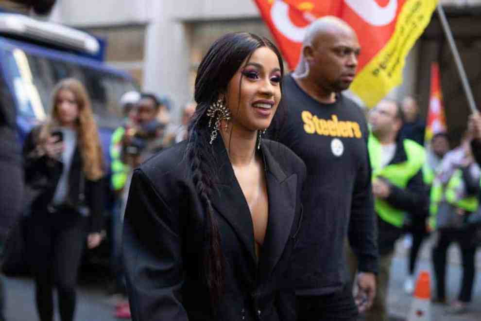 Cardi B is seen on the street attending Mugler during Paris Fashion Week SS19 on September 26