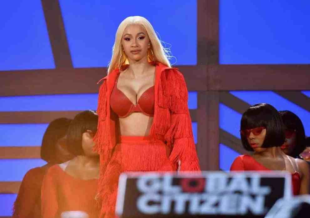 Cardi B performing at the Global Citizen's Concert in New York City