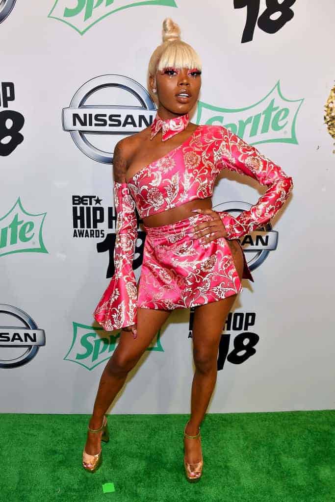 Rapper Asian Doll arrives at the BET Hip Hop Awards 2018 at Fillmore Miami Beach on October 6